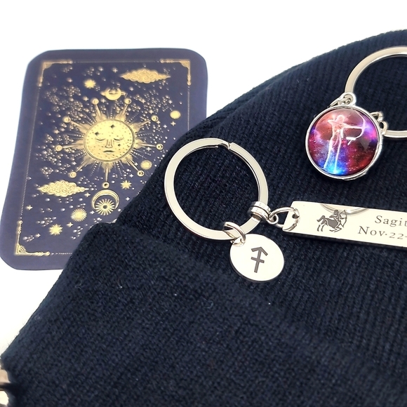 Sagittarius ✦ Zodiac Bundle ✦ Hat, Bracelet, Keychains, Foil Sticker, Hair Tie - Picture 5 of 16